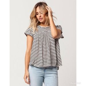 Free People striped babydoll JoJo Tee